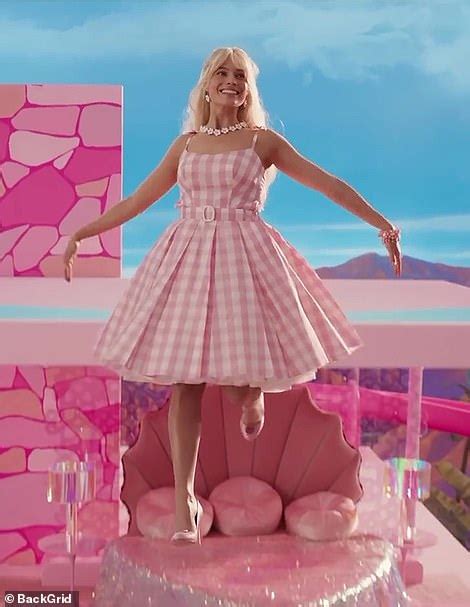 margot robbie gingham dress